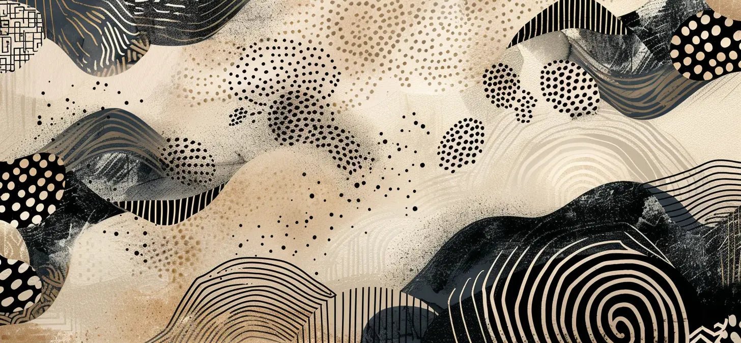 Labyrinthe de Sable - Abstraction Géométrique au Mur - Illulart: Papier peint panoramique