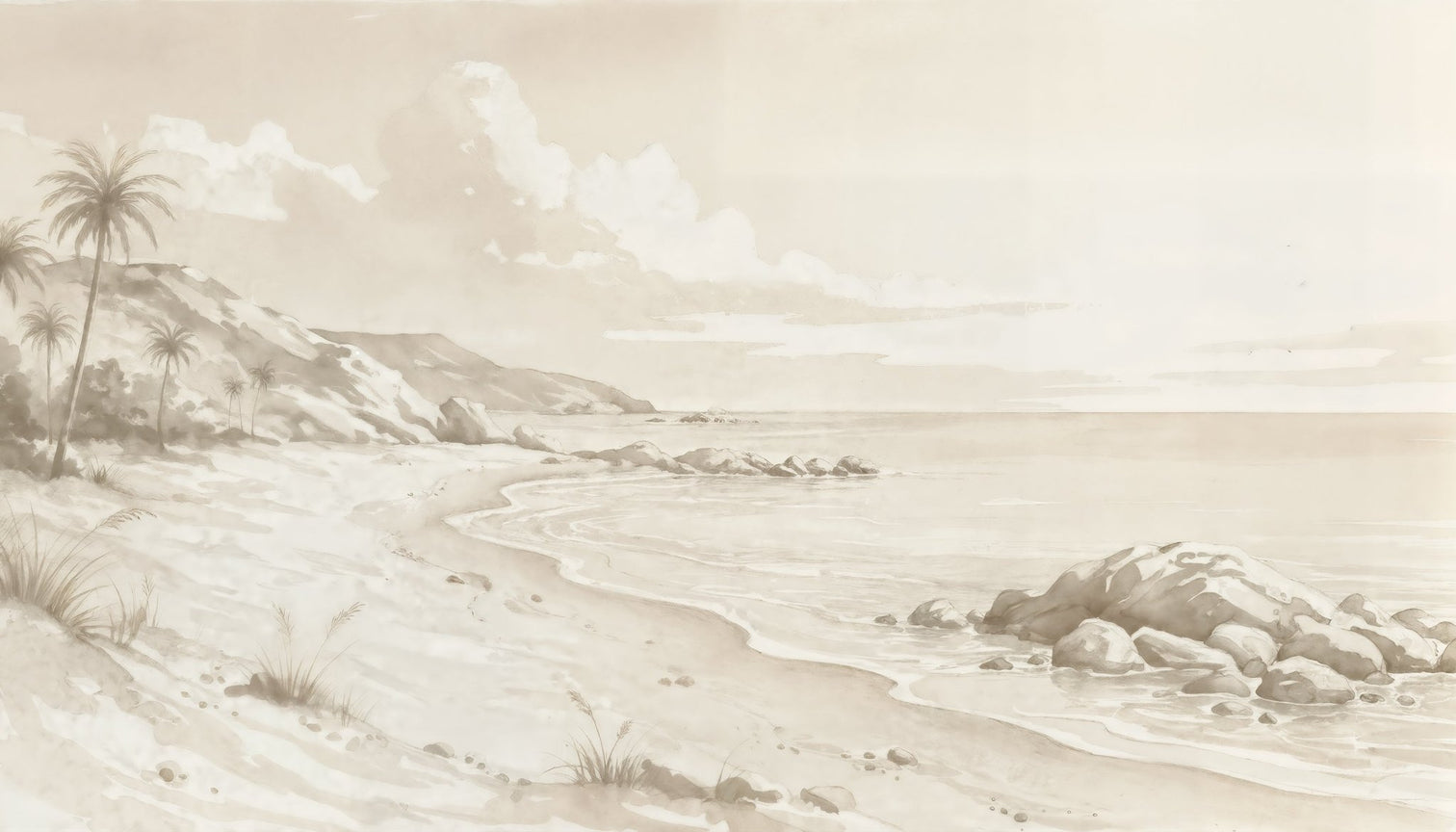 Lagune de sable - Illulart: Papier peint panoramique