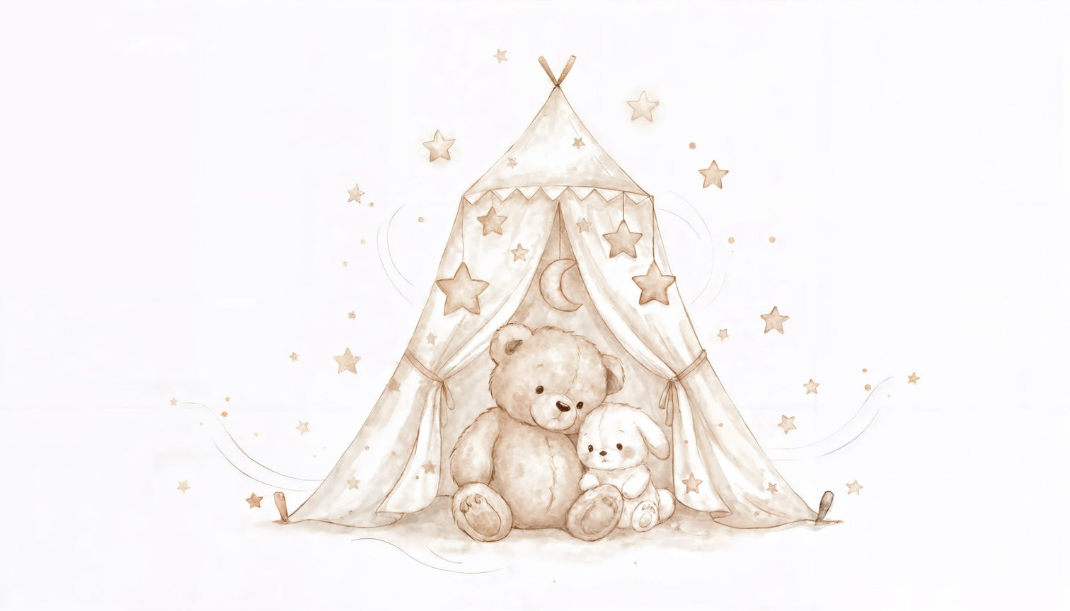 Le tipi de l'ourson - Illulart: Papier peint panoramique