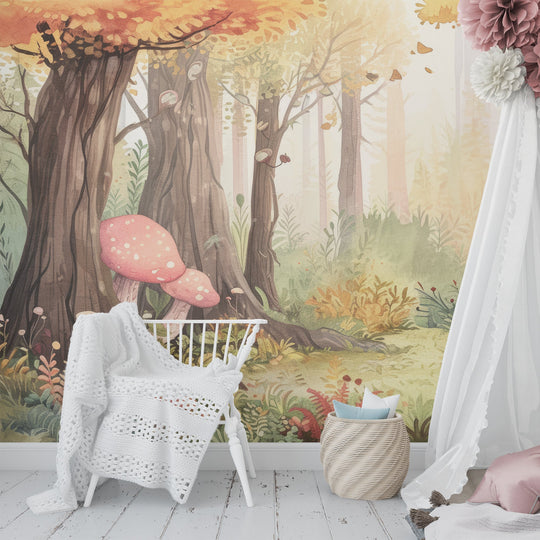 Les champignons fantastiques - Panoramique automnal - Illulart: Papier peint panoramique