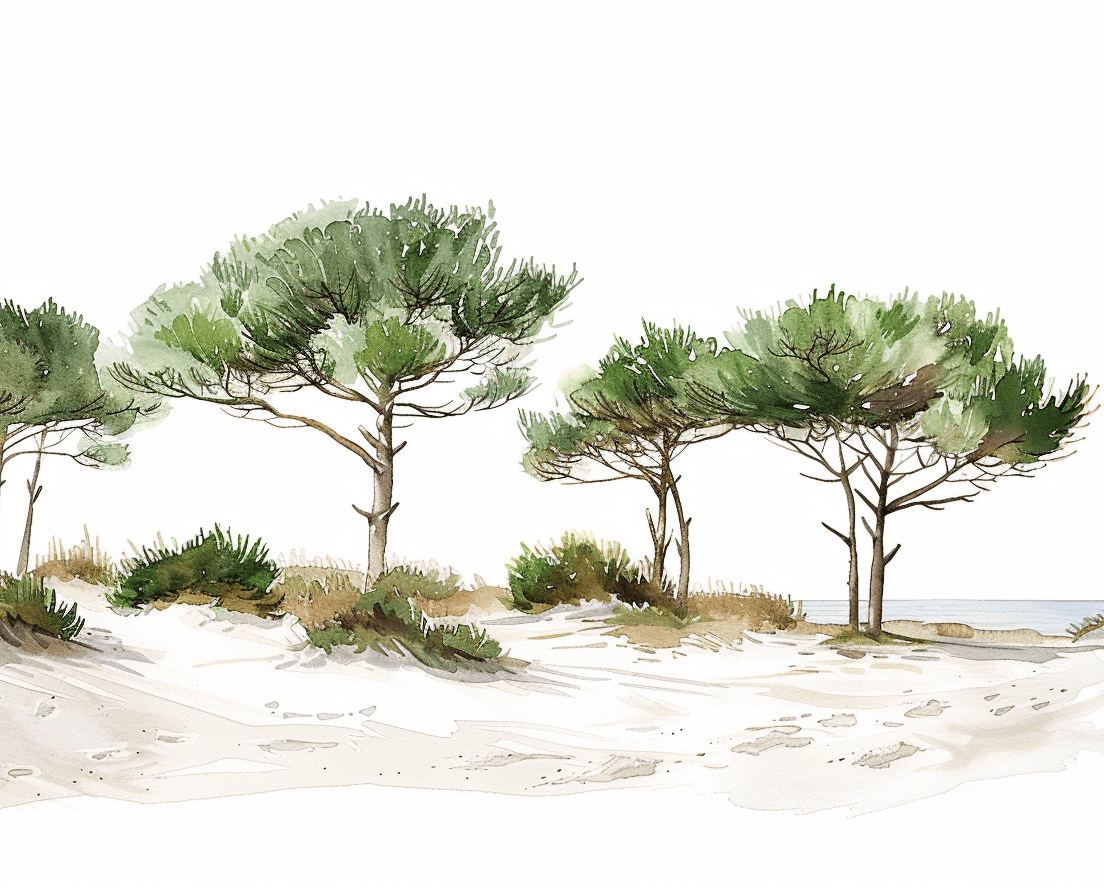 Les Pins de la Plage : Évasion Naturelle - Illulart: Papier peint panoramique