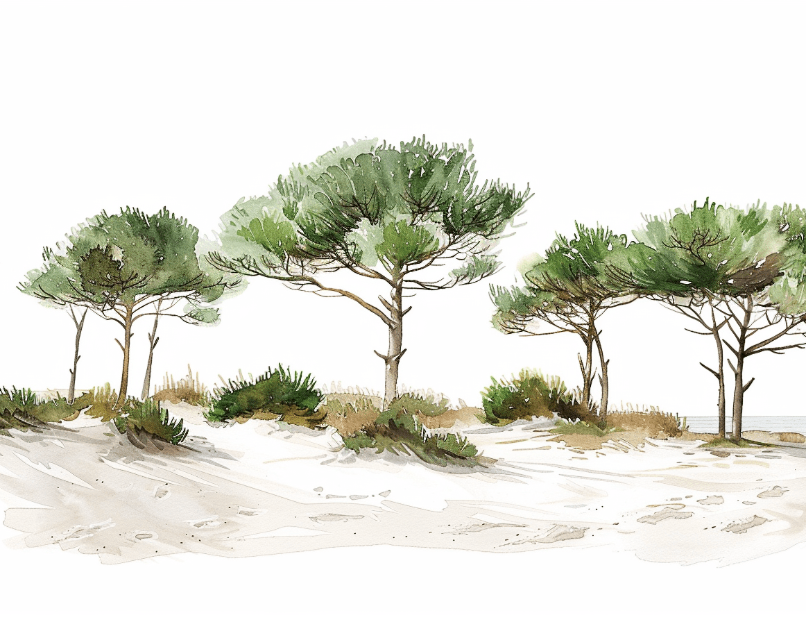 Les Pins de la Plage : Évasion Naturelle - Illulart: Papier peint panoramique