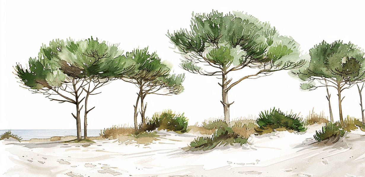Les Pins de la Plage : Évasion Naturelle - Illulart: Papier peint panoramique