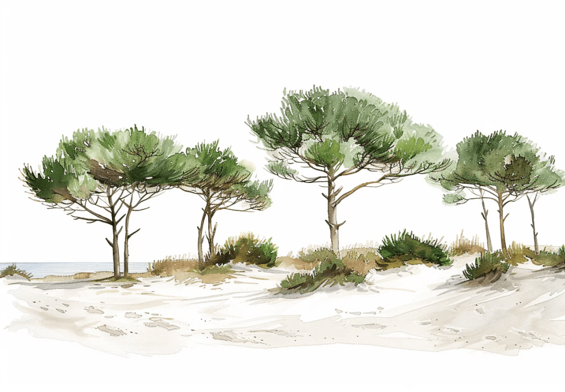 Les Pins de la Plage : Évasion Naturelle - Illulart: Papier peint panoramique