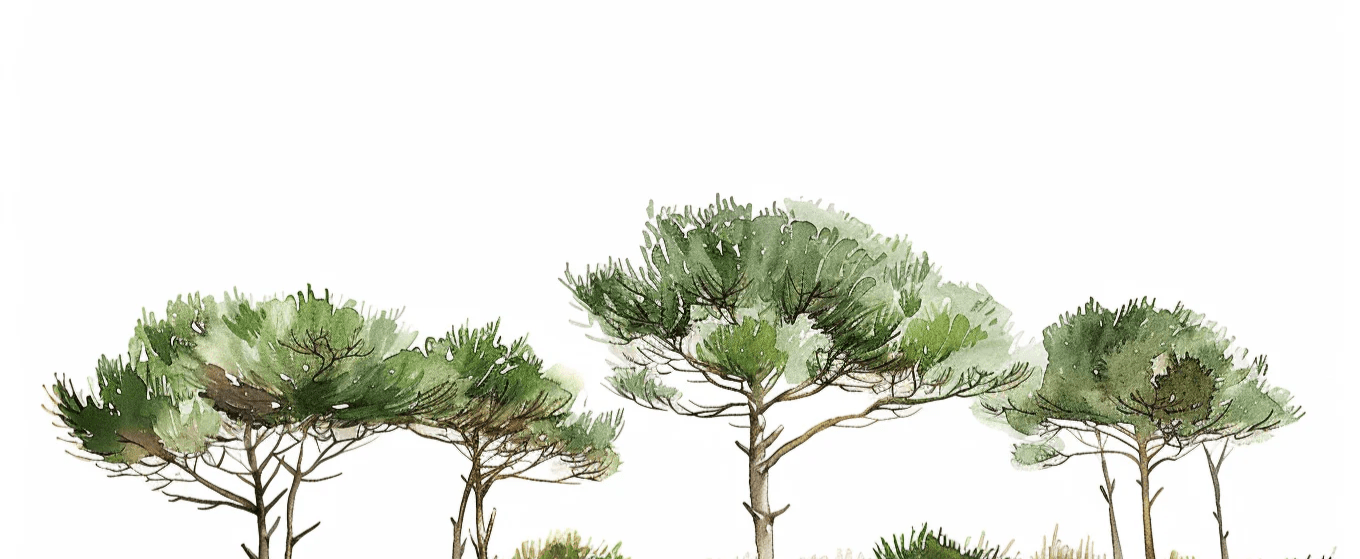 Les Pins de la Plage : Évasion Naturelle - Illulart: Papier peint panoramique