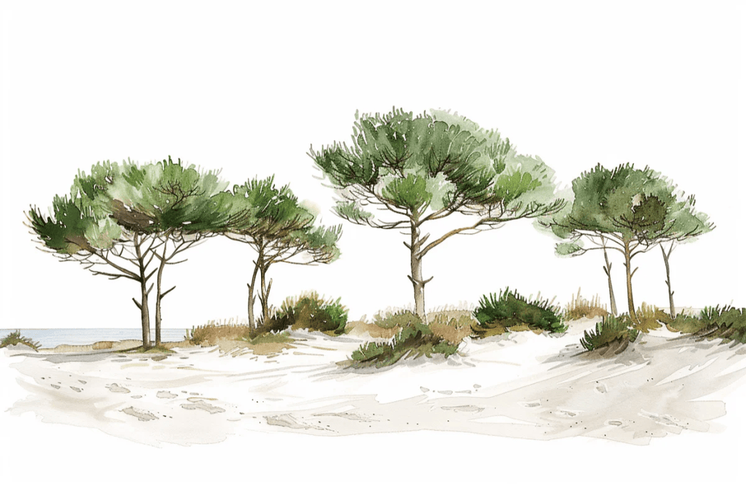 Les Pins de la Plage : Évasion Naturelle - Illulart: Papier peint panoramique
