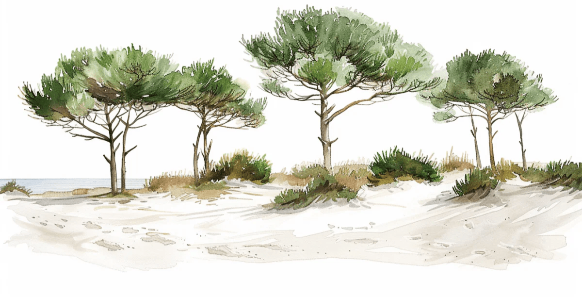 Les Pins de la Plage : Évasion Naturelle - Illulart: Papier peint panoramique