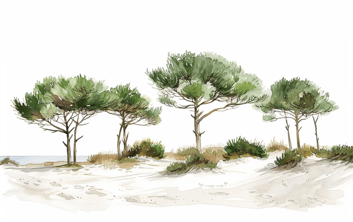 Les Pins de la Plage : Évasion Naturelle - Illulart: Papier peint panoramique