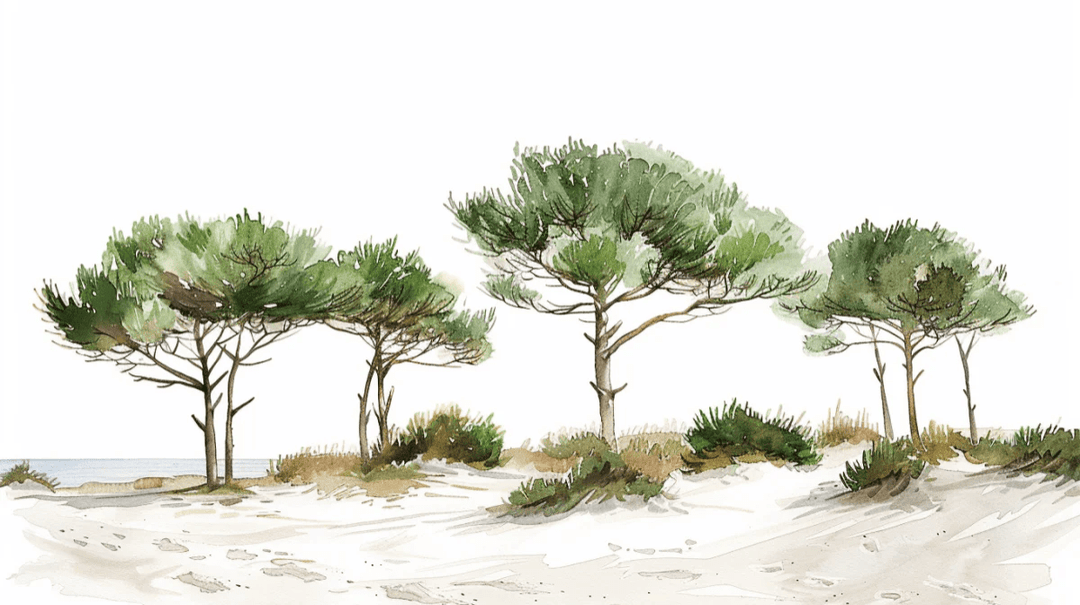 Les Pins de la Plage : Évasion Naturelle - Illulart: Papier peint panoramique