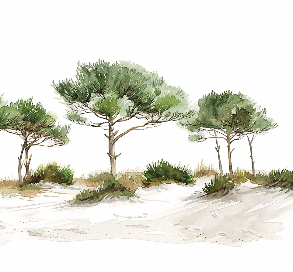 Les Pins de la Plage : Évasion Naturelle - Illulart: Papier peint panoramique