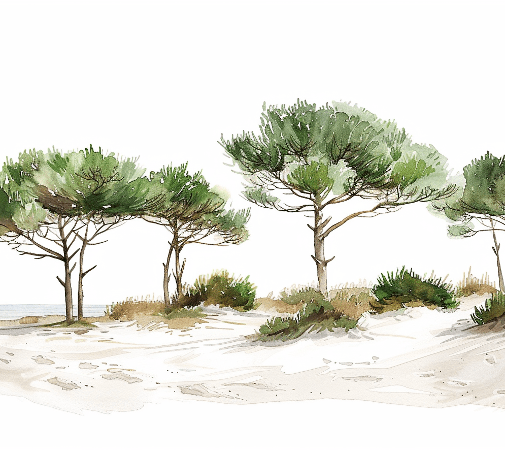 Les Pins de la Plage : Évasion Naturelle - Illulart: Papier peint panoramique