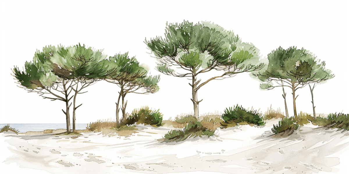 Les Pins de la Plage : Évasion Naturelle - Illulart: Papier peint panoramique