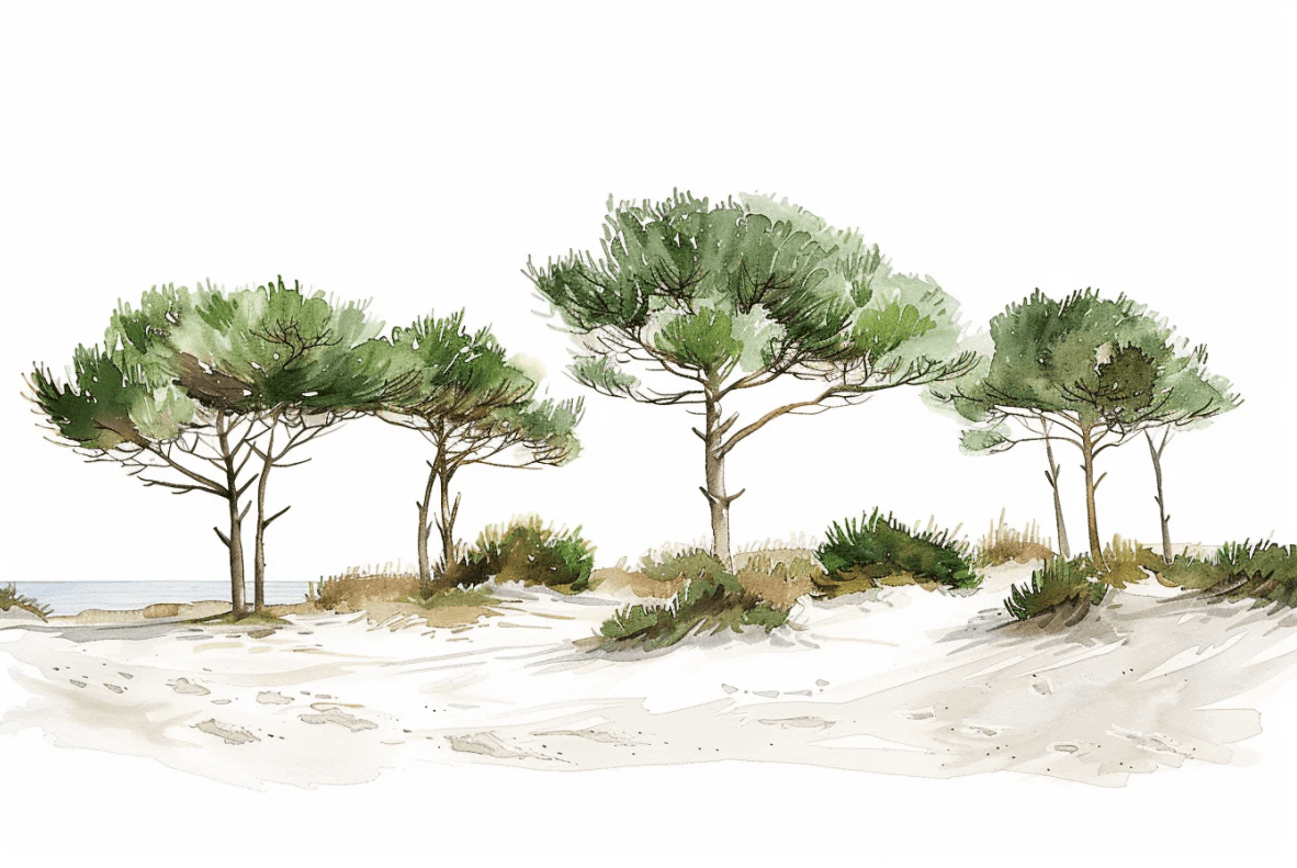 Les Pins de la Plage : Évasion Naturelle - Illulart: Papier peint panoramique