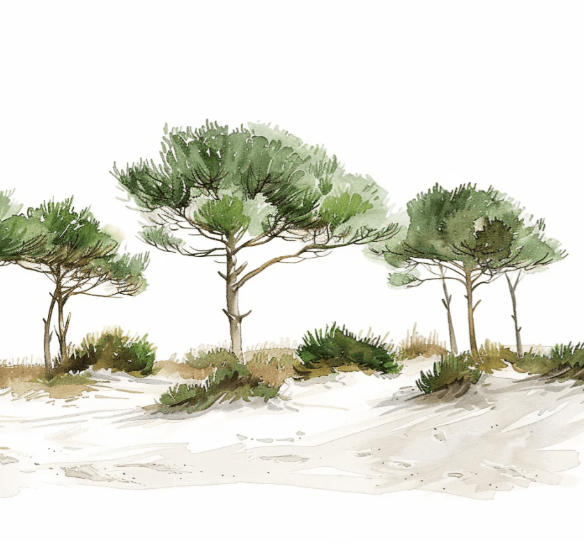Les Pins de la Plage : Évasion Naturelle - Illulart: Papier peint panoramique