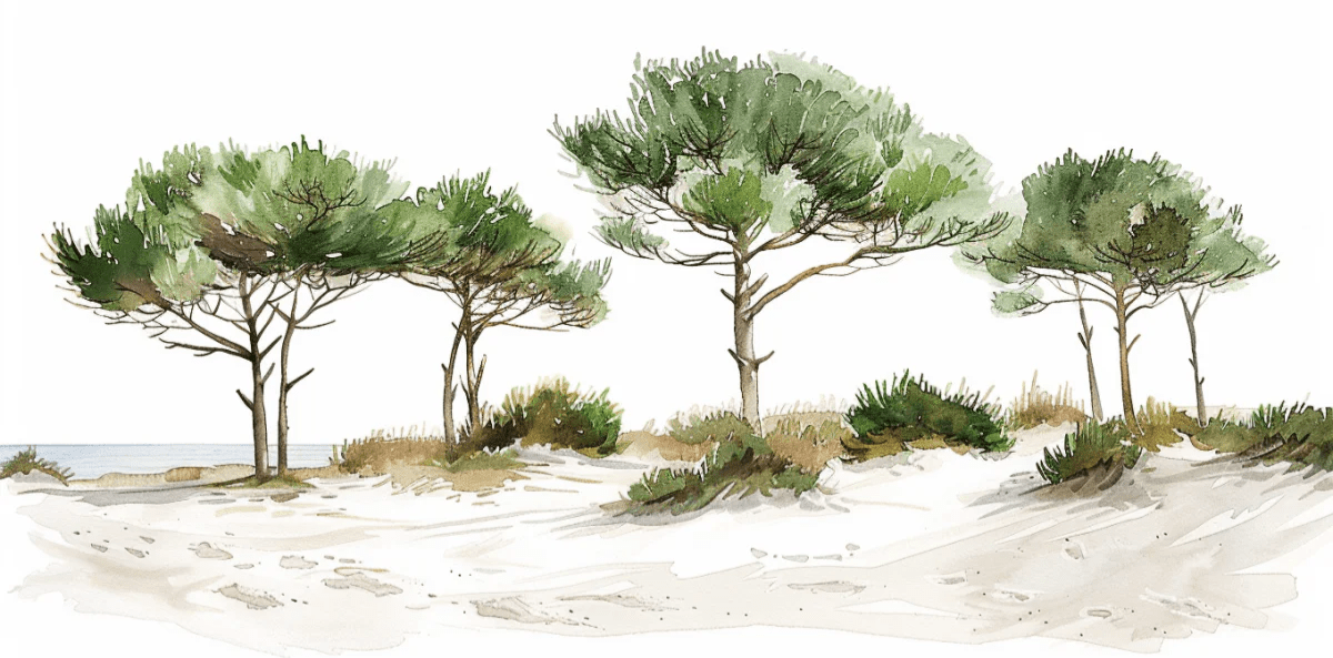 Les Pins de la Plage : Évasion Naturelle - Illulart: Papier peint panoramique
