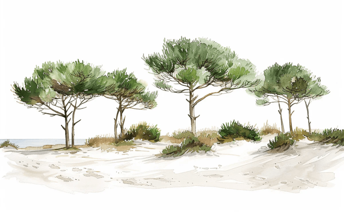 Les Pins de la Plage : Évasion Naturelle - Illulart: Papier peint panoramique