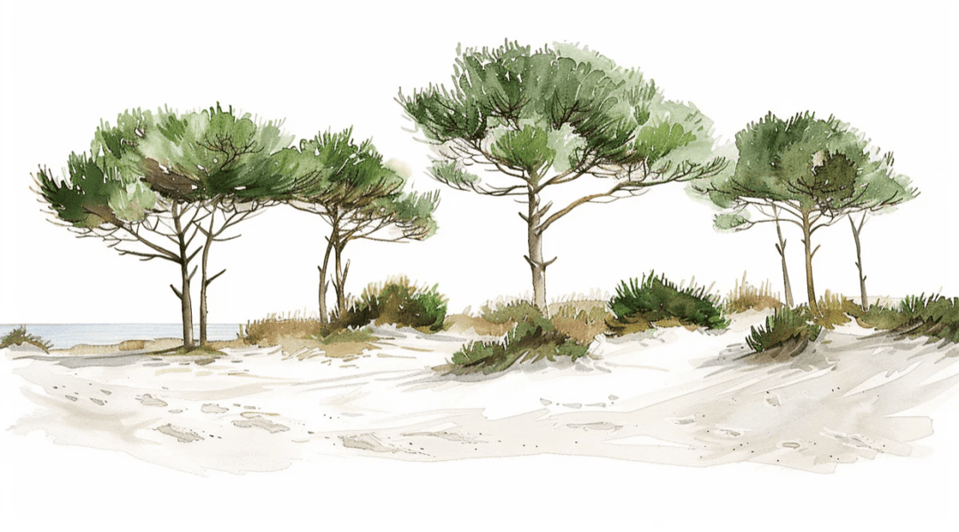 Les Pins de la Plage : Évasion Naturelle - Illulart: Papier peint panoramique