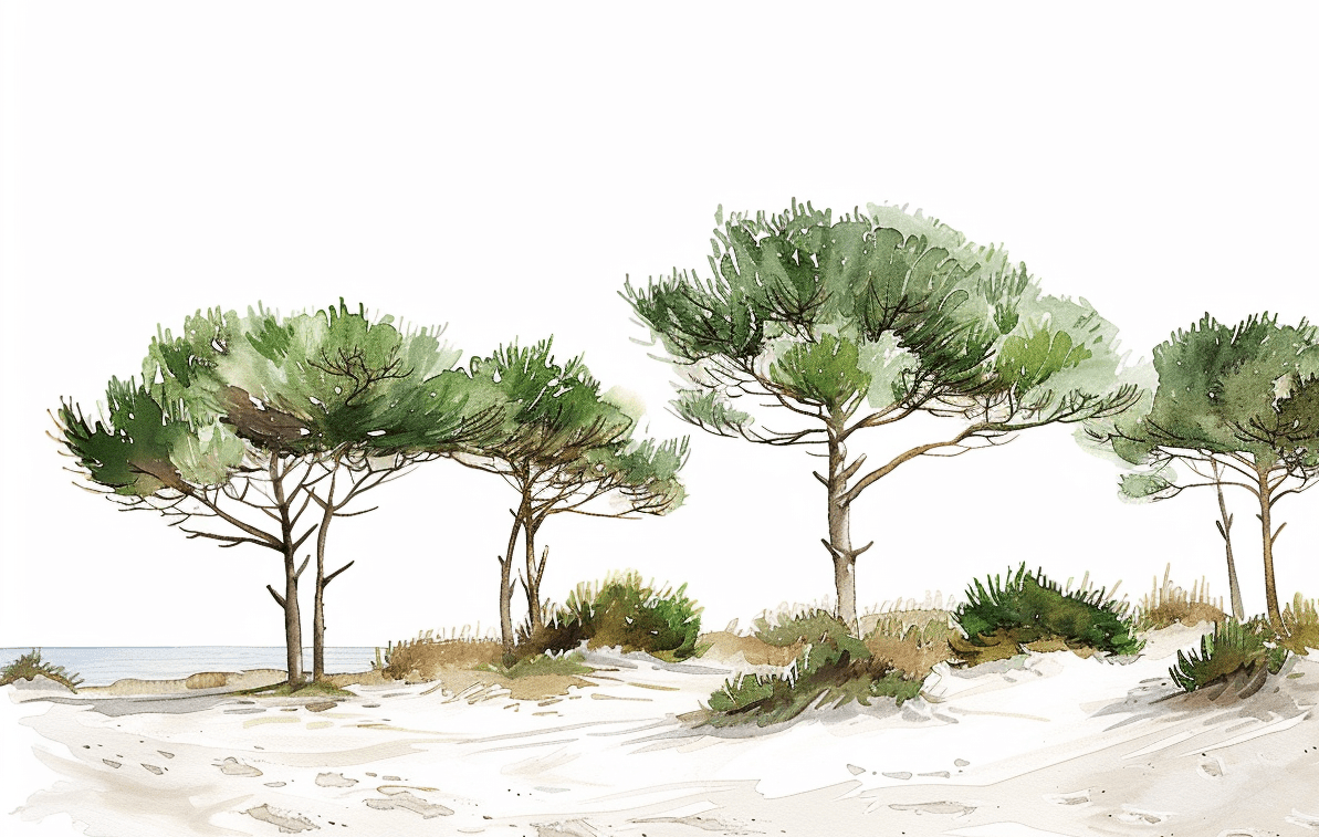 Les Pins de la Plage : Évasion Naturelle - Illulart: Papier peint panoramique