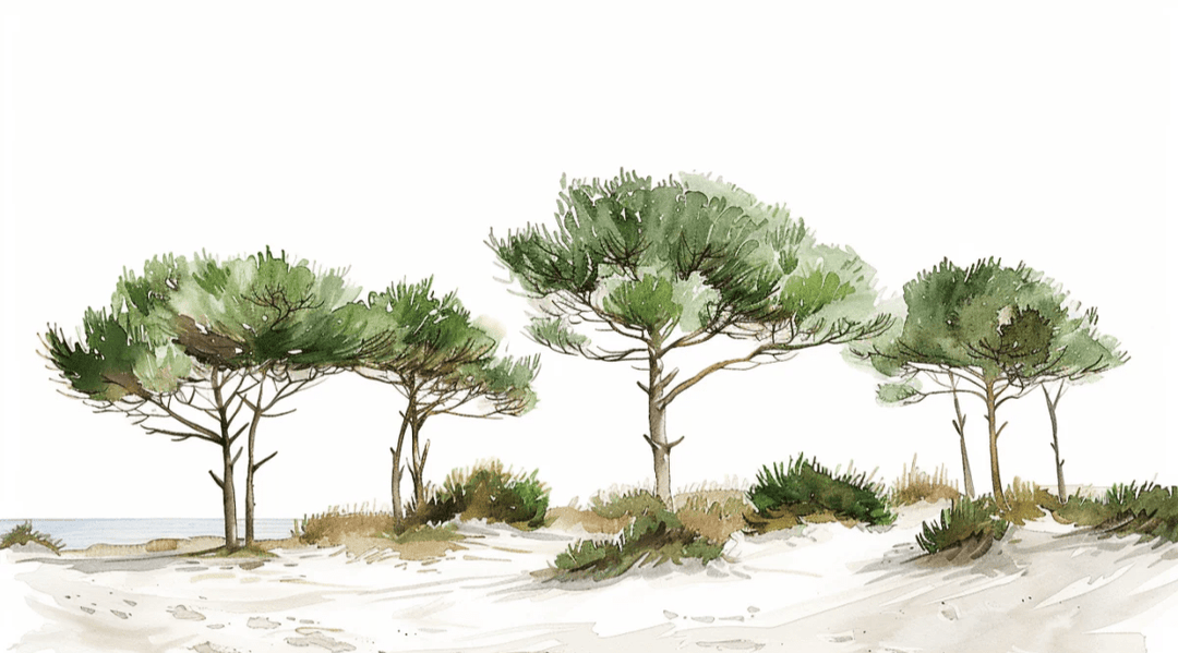 Les Pins de la Plage : Évasion Naturelle - Illulart: Papier peint panoramique