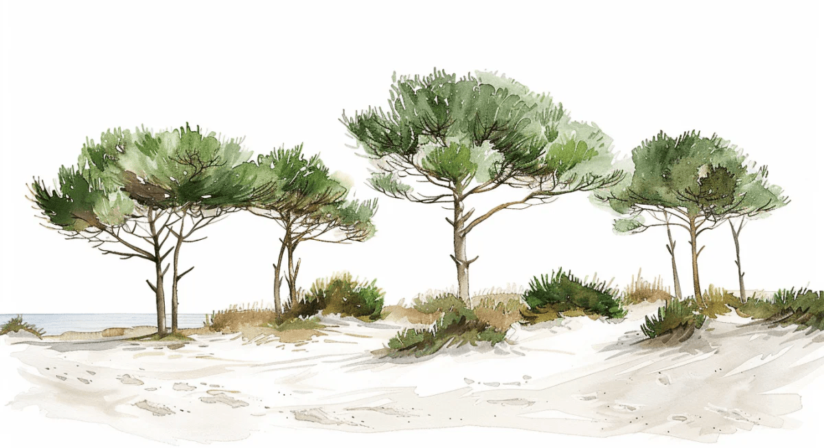 Les Pins de la Plage : Évasion Naturelle - Illulart: Papier peint panoramique