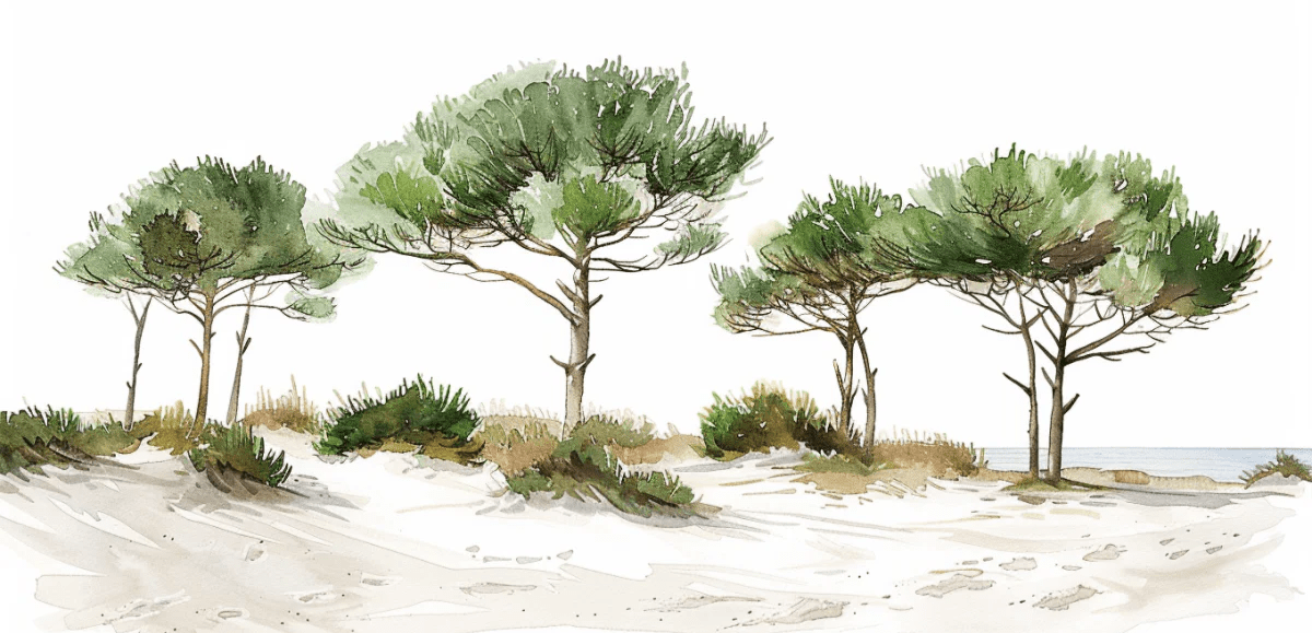 Les Pins de la Plage : Évasion Naturelle - Illulart: Papier peint panoramique