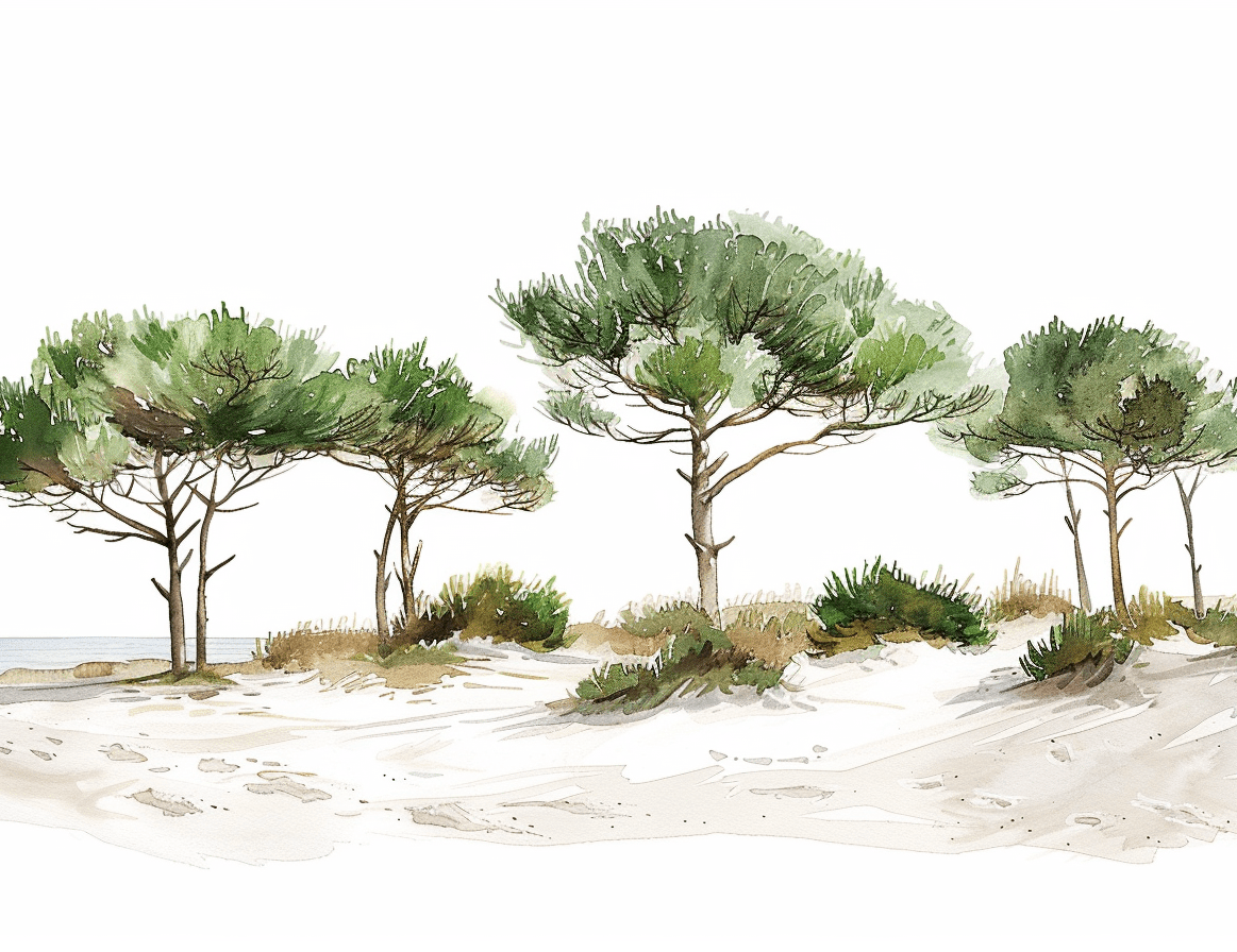 Les Pins de la Plage : Évasion Naturelle - Illulart: Papier peint panoramique