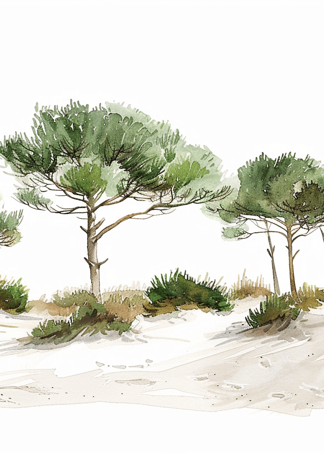 Les Pins de la Plage : Évasion Naturelle - Illulart: Papier peint panoramique