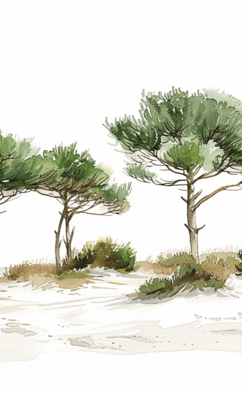 Les Pins de la Plage : Évasion Naturelle - Illulart: Papier peint panoramique