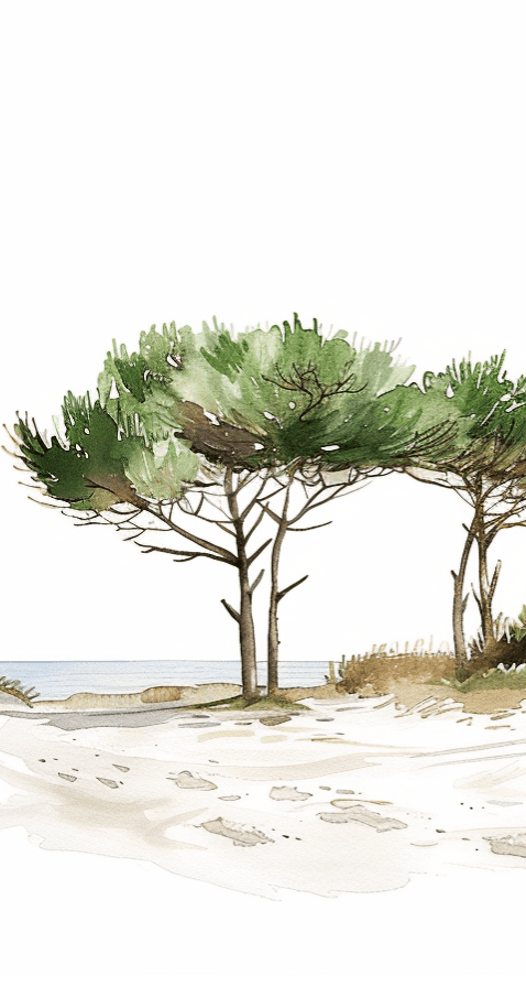 Les Pins de la Plage : Évasion Naturelle - Illulart: Papier peint panoramique