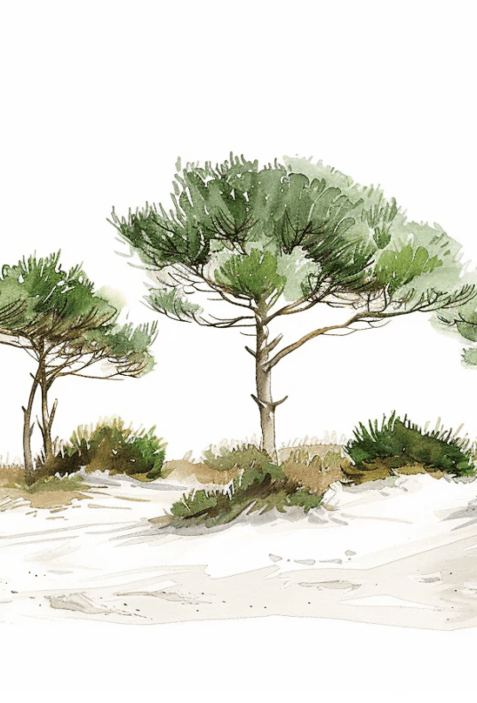 Les Pins de la Plage : Évasion Naturelle - Illulart: Papier peint panoramique