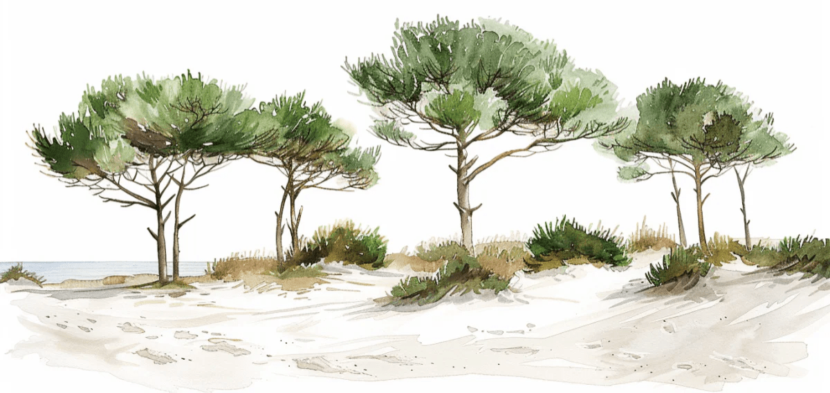 Les Pins de la Plage : Évasion Naturelle - Illulart: Papier peint panoramique