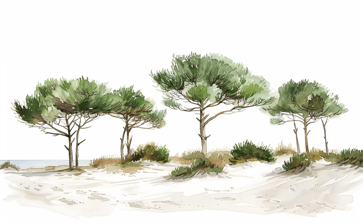 Les Pins de la Plage : Évasion Naturelle - Illulart: Papier peint panoramique