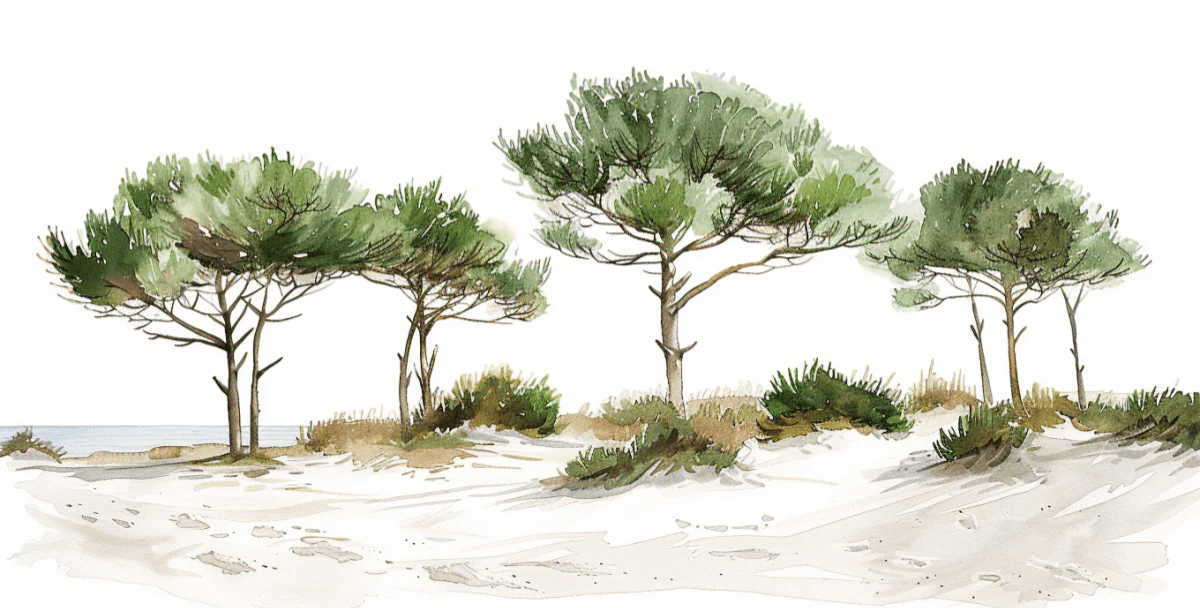 Les Pins de la Plage : Évasion Naturelle - Illulart: Papier peint panoramique
