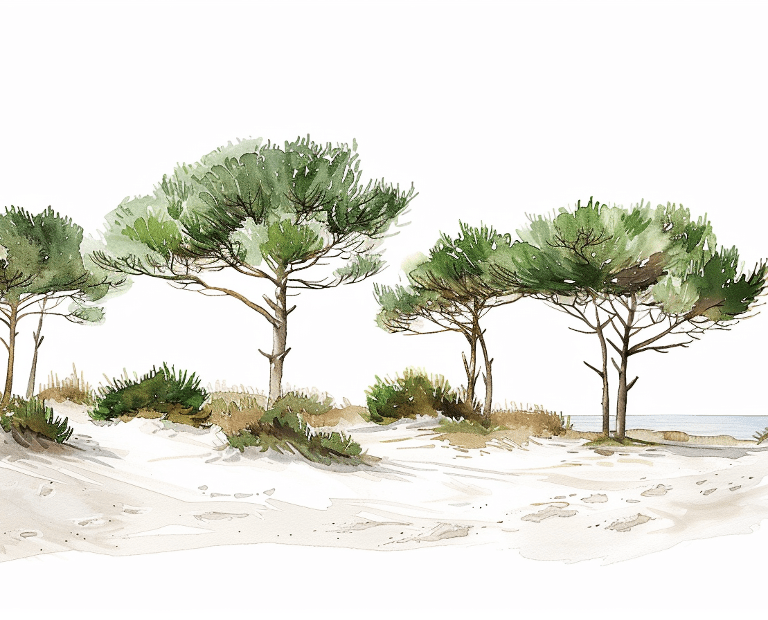 Les Pins de la Plage - Illulart: Papier peint panoramique