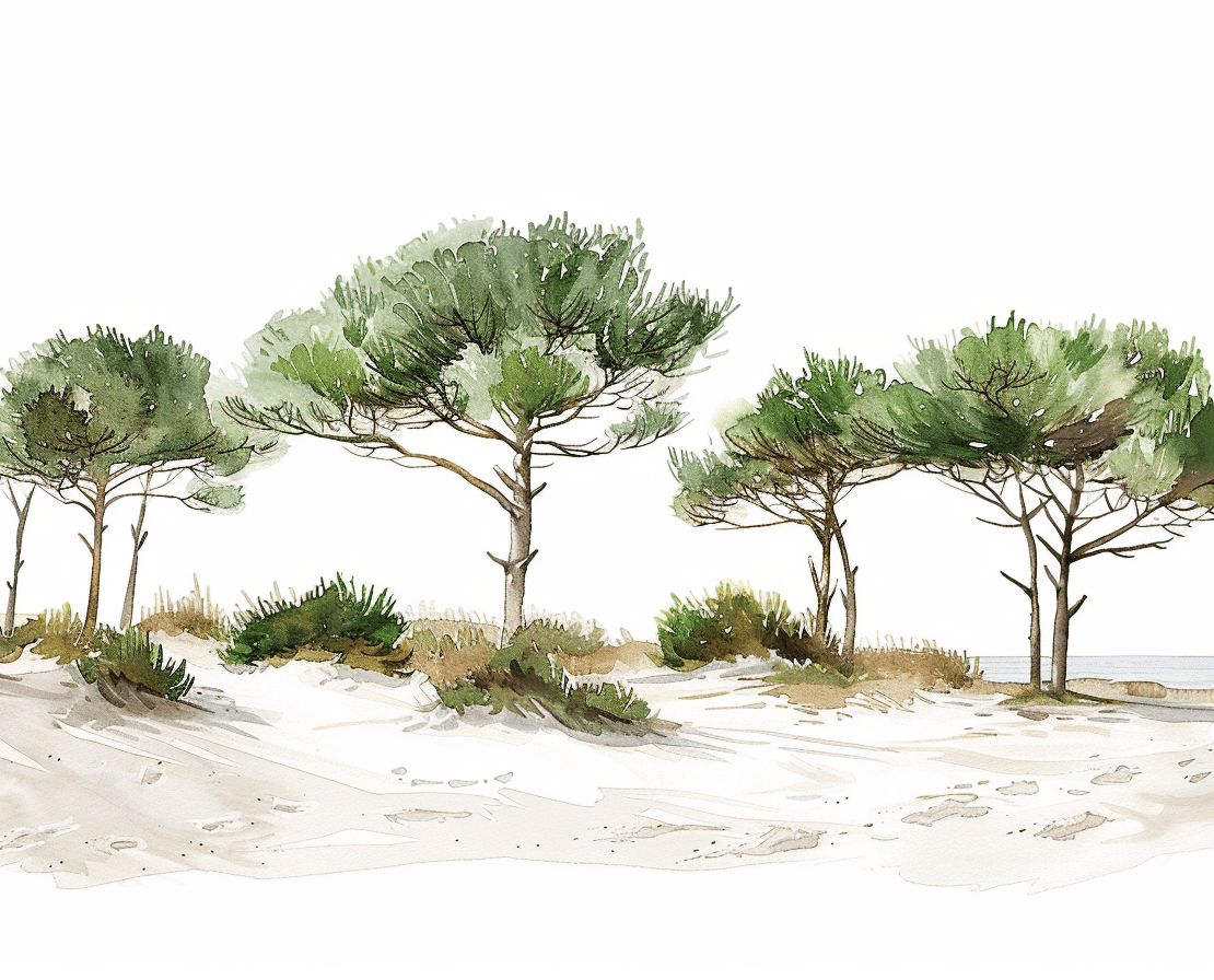 Les Pins de la Plage - Illulart: Papier peint panoramique