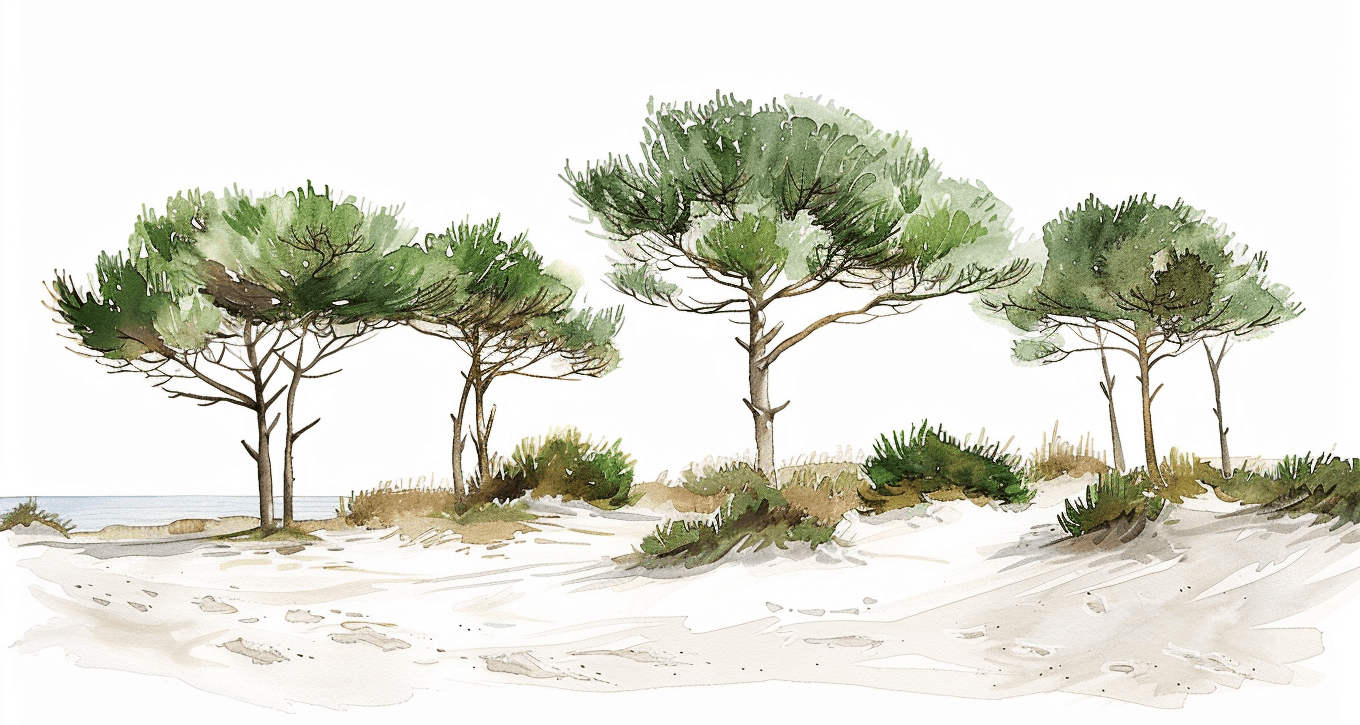 Les Pins de la Plage - Illulart: Papier peint panoramique