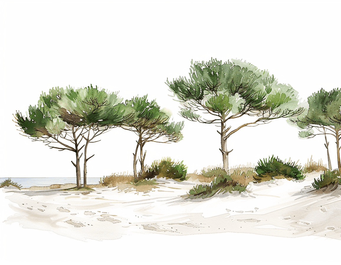 Les Pins de la Plage - Illulart: Papier peint panoramique