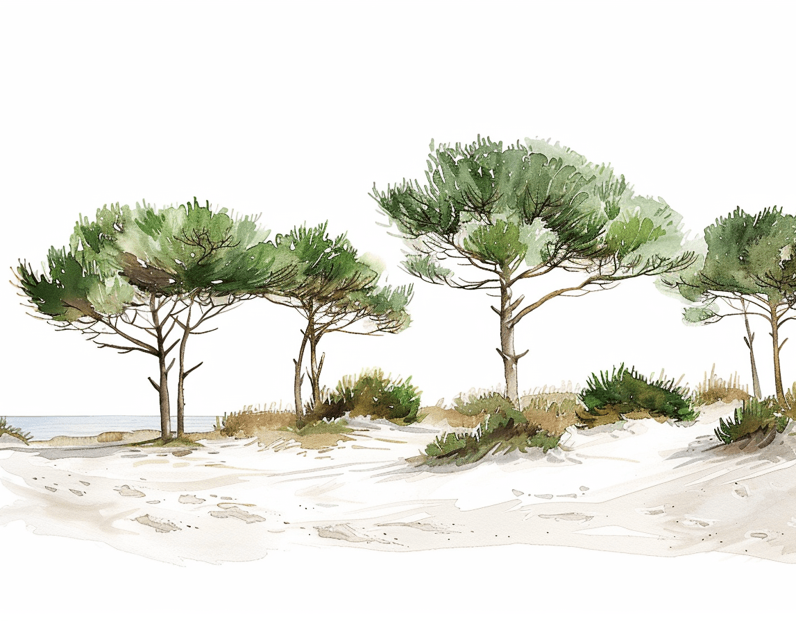 Les Pins de la Plage - Illulart: Papier peint panoramique