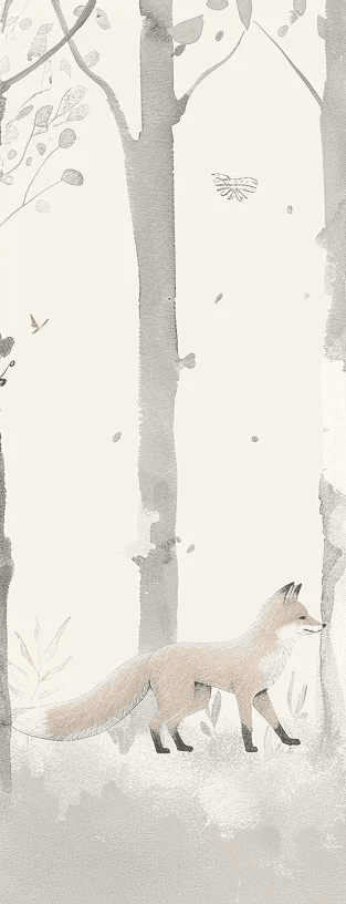 Les Renards dans les Bois - Illulart: Papier peint panoramique