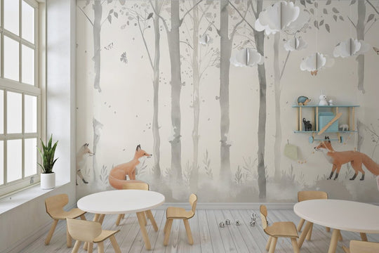 Les Renards dans les Bois - Illulart: Papier peint panoramique