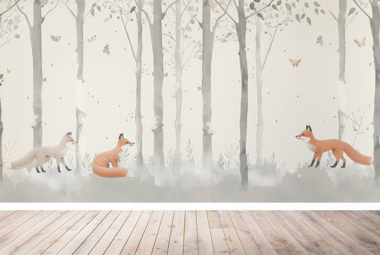 Les Renards dans les Bois - Illulart: Papier peint panoramique