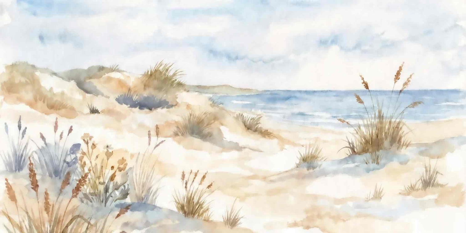 Lumière des Dunes – Papier peint panoramique bord de mer - Illulart: Papier peint panoramique