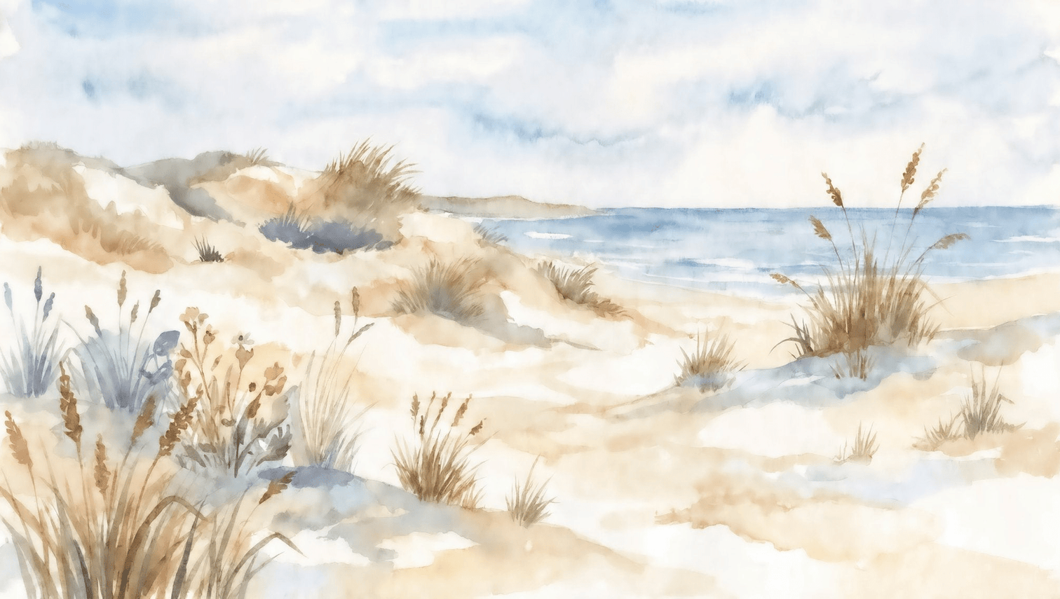 Lumière des Dunes – Papier peint panoramique bord de mer - Illulart: Papier peint panoramique