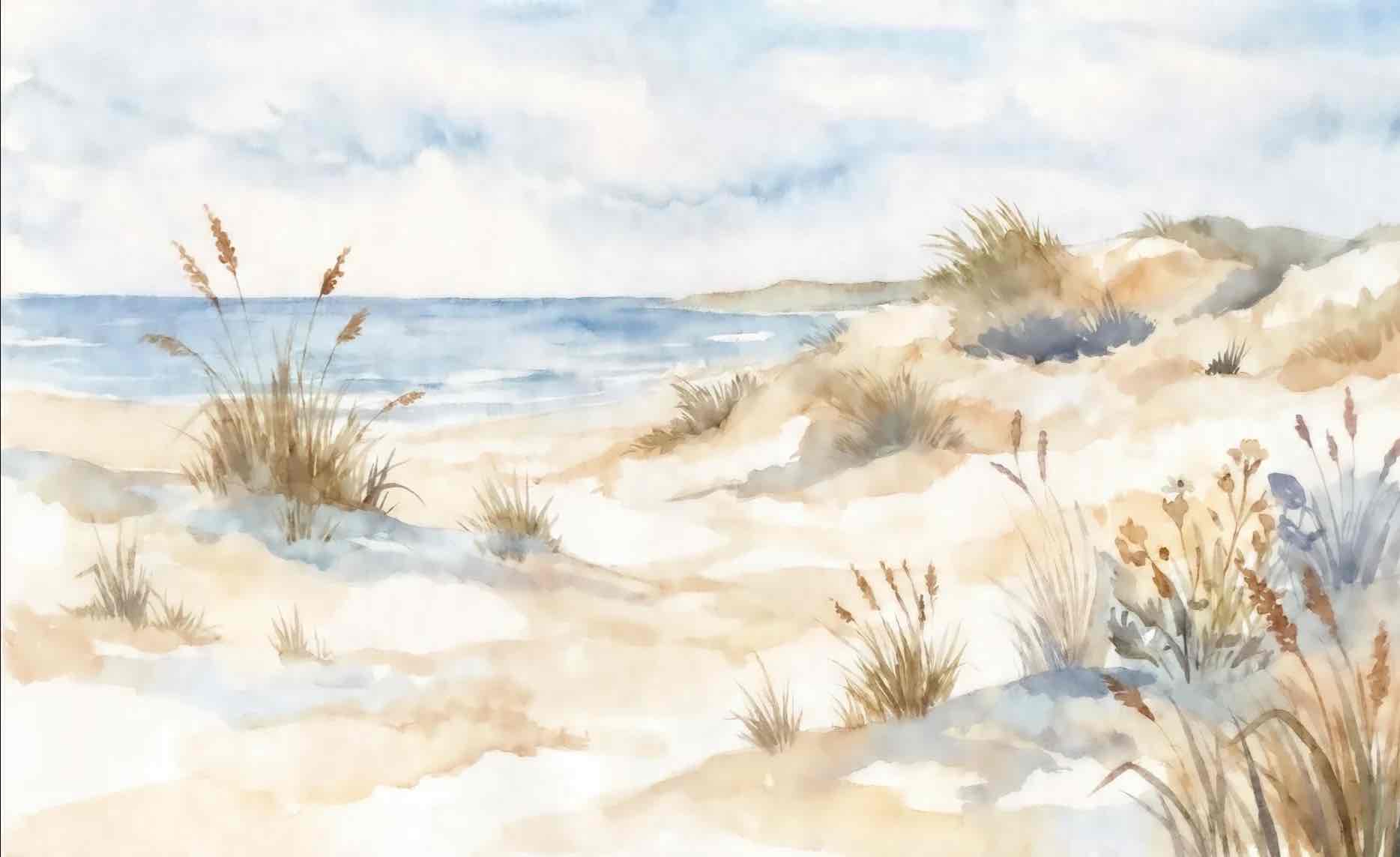 Lumière des Dunes – Papier peint panoramique bord de mer