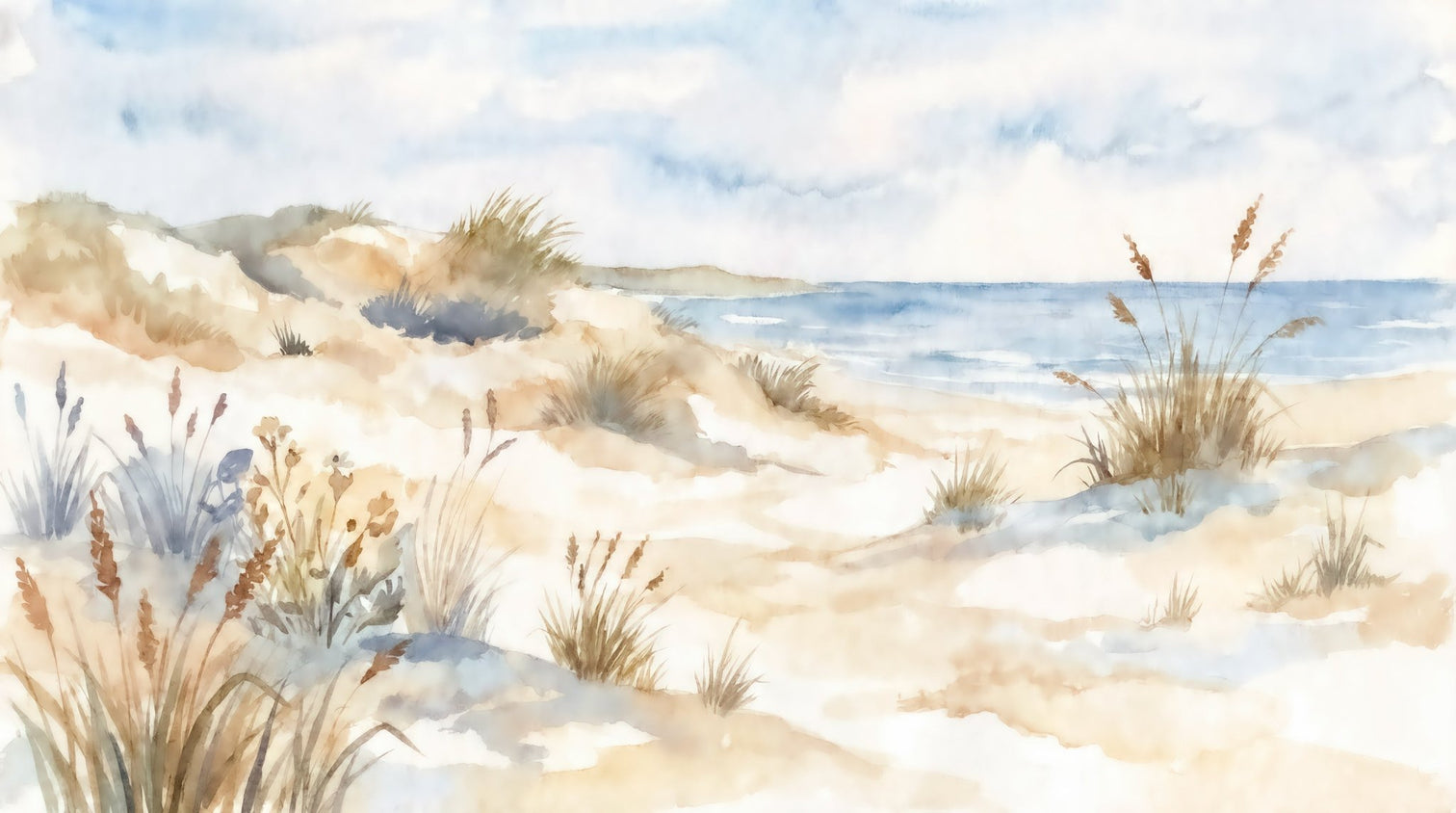 Lumière des Dunes – Papier peint panoramique bord de mer - Illulart: Papier peint panoramique