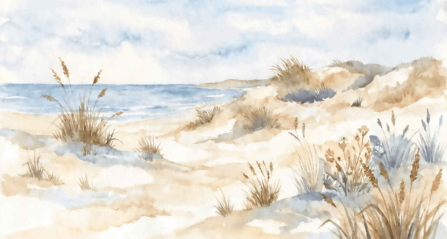 Lumière des Dunes – Papier peint panoramique bord de mer - Illulart: Papier peint panoramique