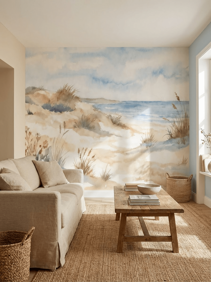 Lumière des Dunes – Papier peint panoramique bord de mer - Illulart: Papier peint panoramique