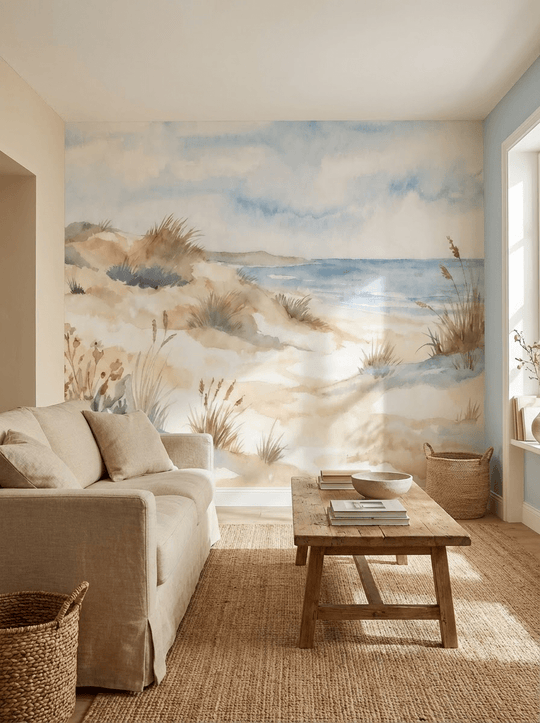 Lumière des Dunes – Papier peint panoramique bord de mer - Illulart: Papier peint panoramique