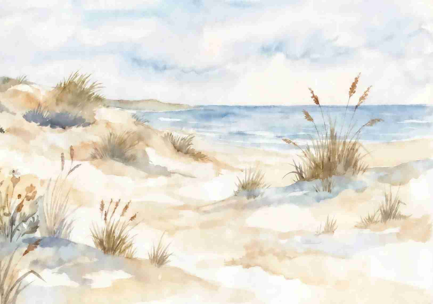 Lumière des Dunes – Papier peint panoramique bord de mer - Illulart: Papier peint panoramique