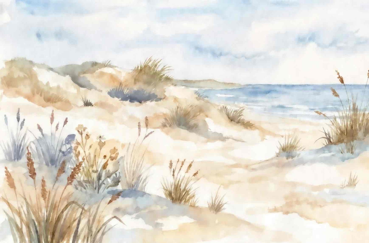 Lumière des Dunes – Papier peint panoramique bord de mer - Illulart: Papier peint panoramique